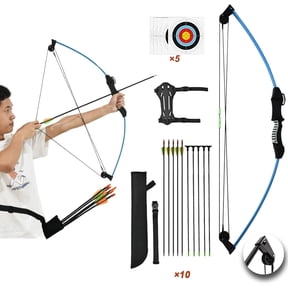 Runzkzy Bow and Arrow for Teens Beginner Archery Shooting Practice Compound Bow Training Set