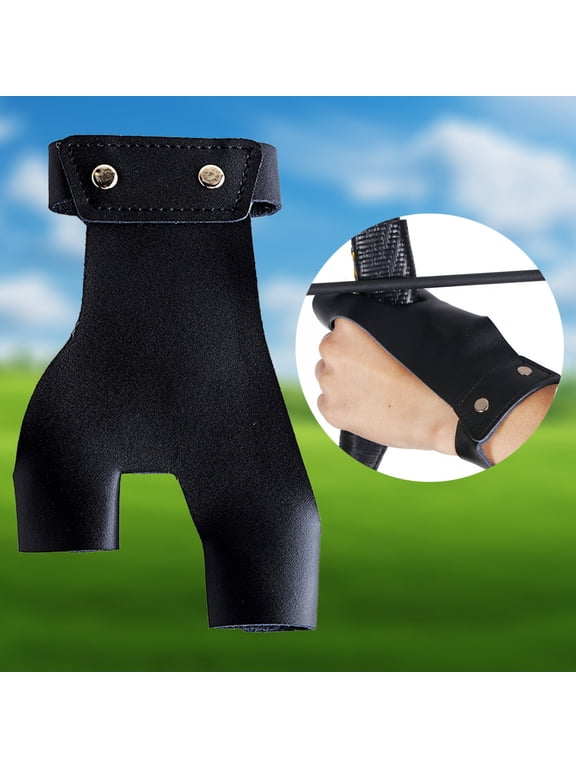 Bow Guard 2 Finger Leather Glove Bow Shooting Archery Gear Finger Gloves