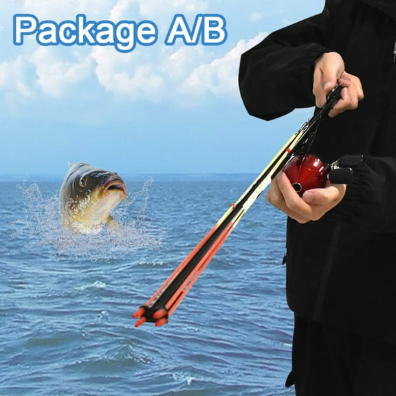 Runzkzy Fishing Slingshot Fish Shooting Artifact Outdoor Hunting with Rubber Band Fish Dart Fishing Reel Fish Shooting Long Catapults
