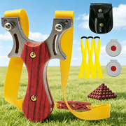 Runzkzy High-Precision Outdoor Competition Flat Rubber Band Slingshot Set with Clips