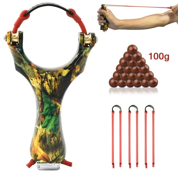 Runzkzy Hunting Pulley Slingshot Is More Labor-saving with Ejection Rubber Tube Mud Pill Package