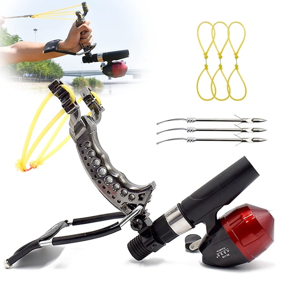 Runzkzy Outdoor Adult Hunting Slingshot Fishing Projectile Launcher Set