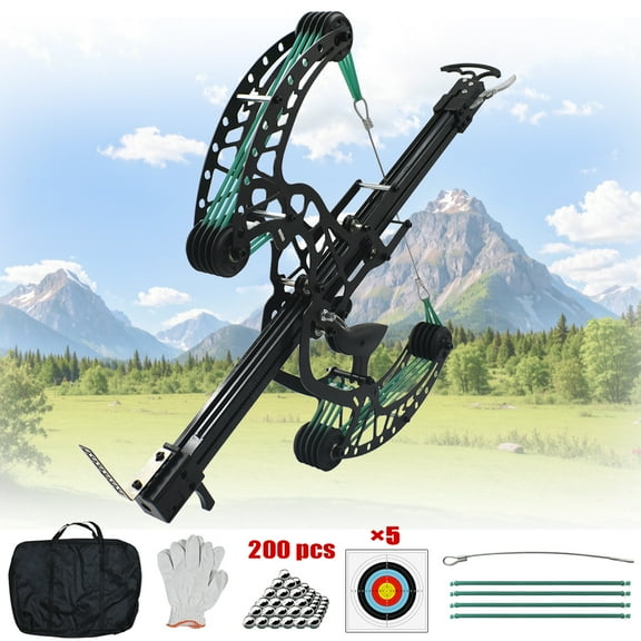 Runzkzy Outdoor Continuous Pulley Bow 8mm Steel Ball Composite Bow for Adult Hunting Steel Ball Bow