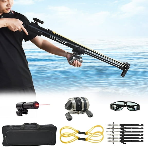 Runzkzy Laser Fishing Slingshot with Reel and Arrow for Outdoor Fish Shooting