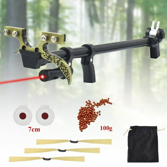 Runzkzy Outdoor Hunting Slingshot Retractable with Small Infrared Catapult Package