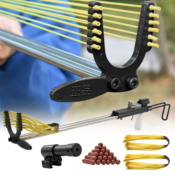 Runzkzy Powerful Pull Long Range Shooting Outdoor Slingshot for Hunting Precision Aiming Catapult
