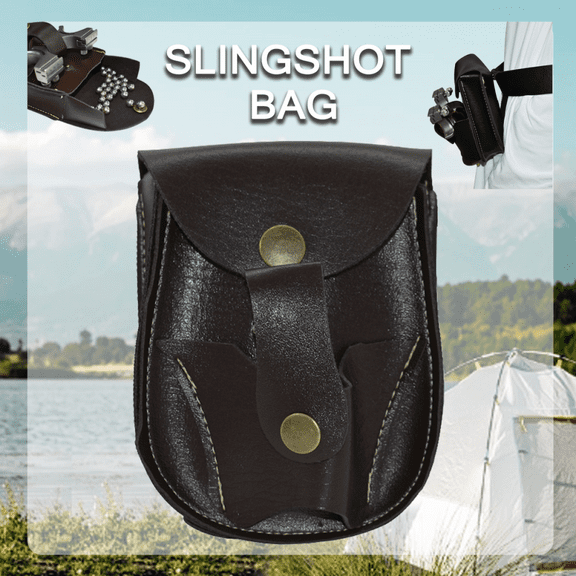 Runzkzy Slingshot Bag Outdoor Nylon Leather Small and Convenient Catapult Storage Bag