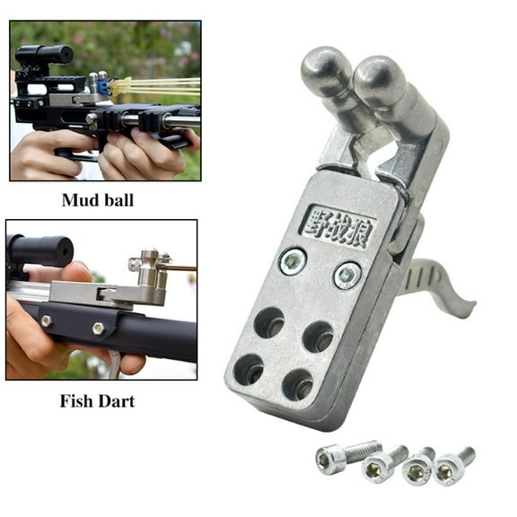 Runzkzy Slingshot Scatterer Auto Return Alloy Launcher Mudball Fish Dart Hunting Shooting Trigger Slingshot Accessories