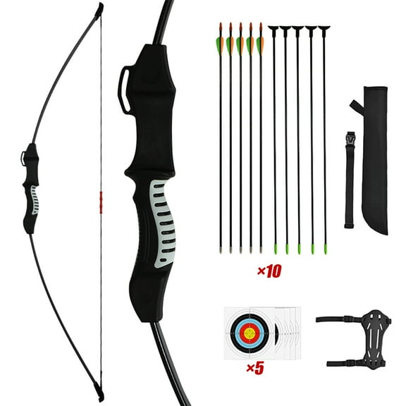 Runzkzy Youth Straight Draw Slider Bow Recreational Archery Shooting Sports Package
