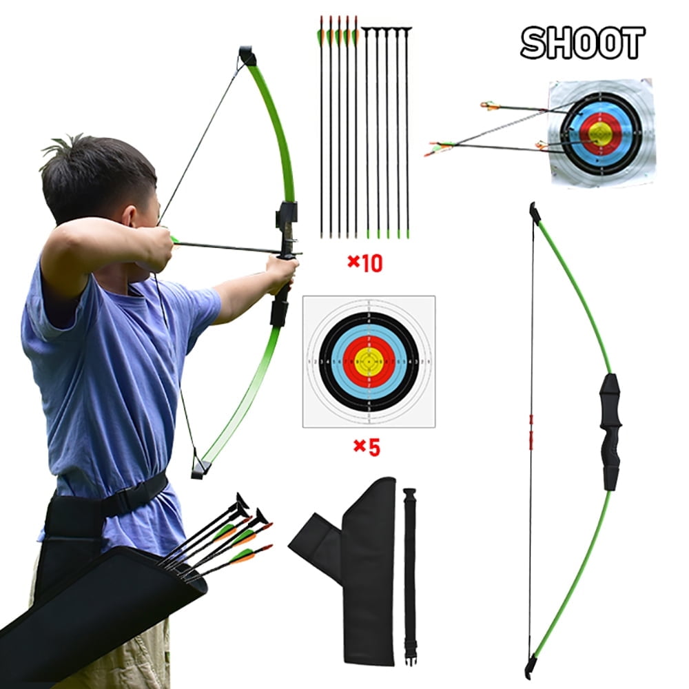 Runzkzy Youth's Direct Pull Training Bow and Arrow Outdoor Archery Competition Equipment Competitive Sports Bow and Arrow