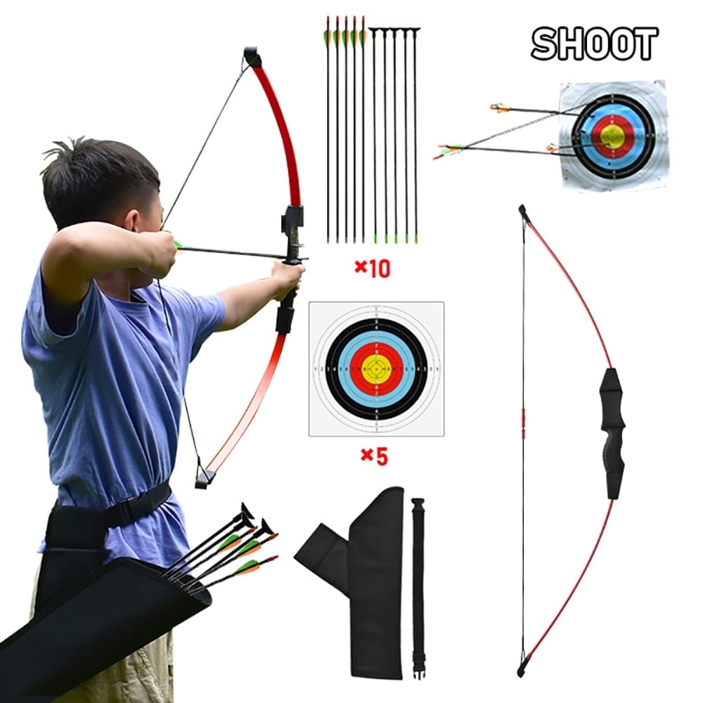 Runzkzy Youth's Direct Pull Training Bow and Arrow Outdoor Archery Competition Equipment Competitive Sports Bow and Arrow