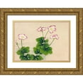 thumbnail image 1 of Ruoai, Zhang 24x18 Gold Ornate Wood Framed with Double Matting Museum Art Print Titled - Mallow flowers, 1 of 4