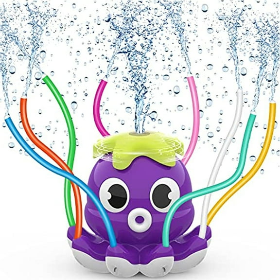 Ruohey Sprinkler for Kids, Summer Water Toy with 8 Wiggle Tubes，Spray Splashing Fun for Outdoor & Backyard,