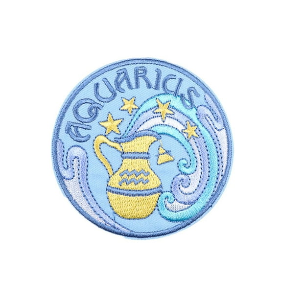 Ruoming 1 PCS Circular Patch  Iron On or Sew On Constellation  Patch Patch