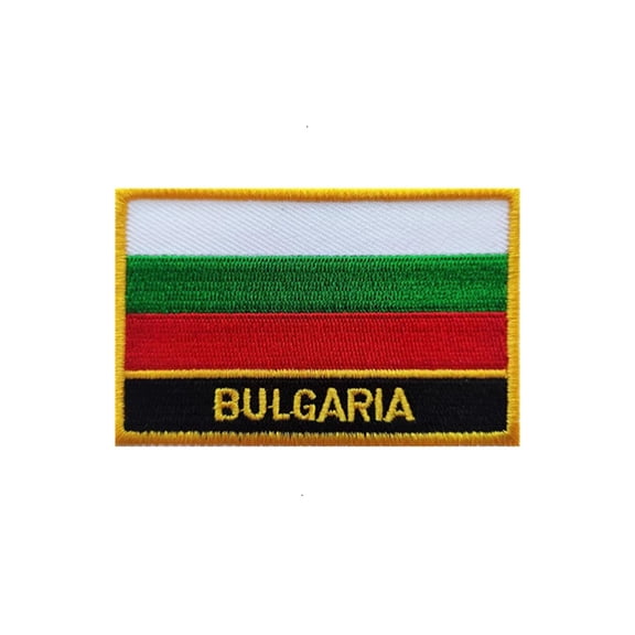 Ruoming 1 PCS National flag Patches Iron On or Sew On Embroidered Tactical Military Bulgaria Patch