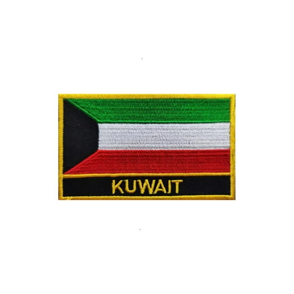 Ruoming 1 PCS National flag Patches Iron On or Sew On Embroidered Tactical Military Kuwait Patch