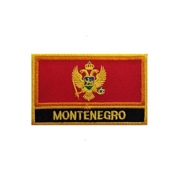 Ruoming 1 PCS National flag Patches Iron On or Sew On Embroidered Tactical Military Montenegro Patch