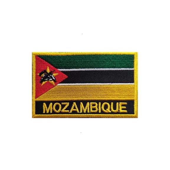 Ruoming 1 PCS National flag Patches Iron On or Sew On Embroidered Tactical Military Mozambique Patch