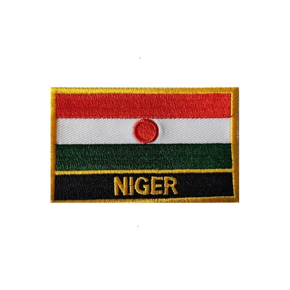 Ruoming 1 PCS National flag Patches Iron On or Sew On Embroidered Tactical Military Niger Patch
