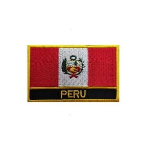 Ruoming 1 PCS National flag Patches Iron On or Sew On Embroidered Tactical Military Peru Patch