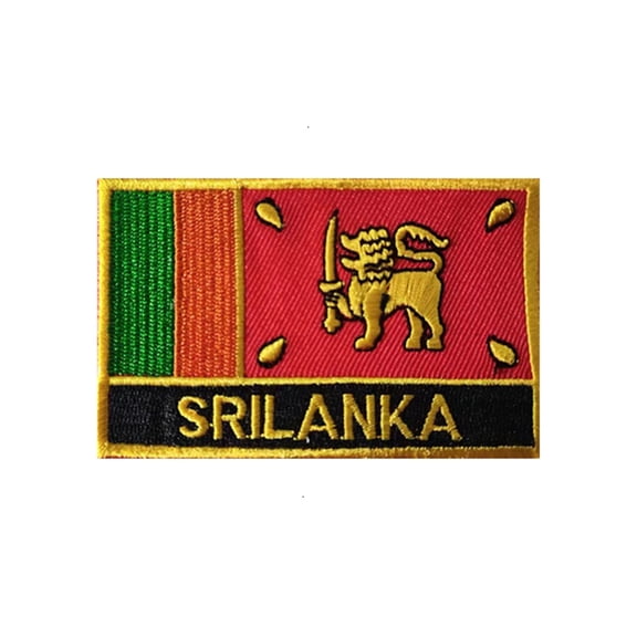 Ruoming 1 PCS National flag Patches Iron On or Sew On Embroidered Tactical Military Sri Lanka Patch
