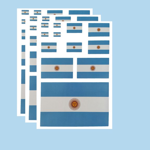 Ruoming Ruoming 3 PCS National Flag Stickers, Multiple Sizes, Self-Adhesive Decals for Cars, Phones, Bags（Argentina）