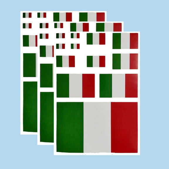 Ruoming Ruoming 3 PCS National Flag Stickers, Multiple Sizes, Self-Adhesive Decals for Cars, Phones, Bags（Italy）