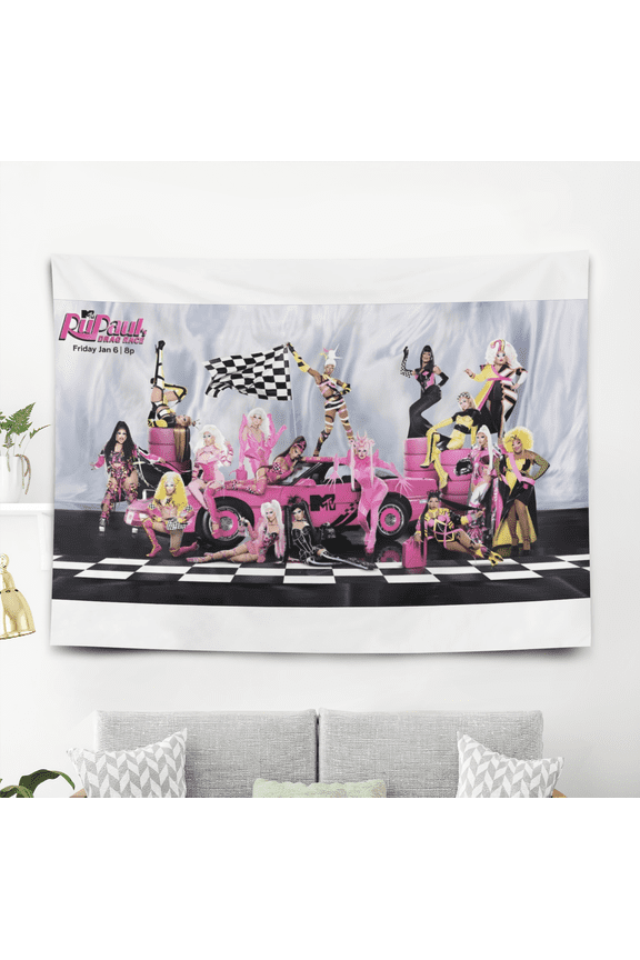 Rupaul Tapestry for Teen Girls Bedroom Aesthetic Wall Hanging Art Poster for Kids Living Room College Dorm Home Decor Arts, 60 x 40 inch