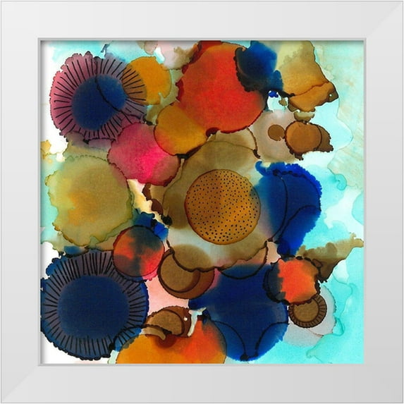 Rupe, Kim 12x12 White Modern Wood Framed Museum Art Print Titled - Crowded Spheres 1