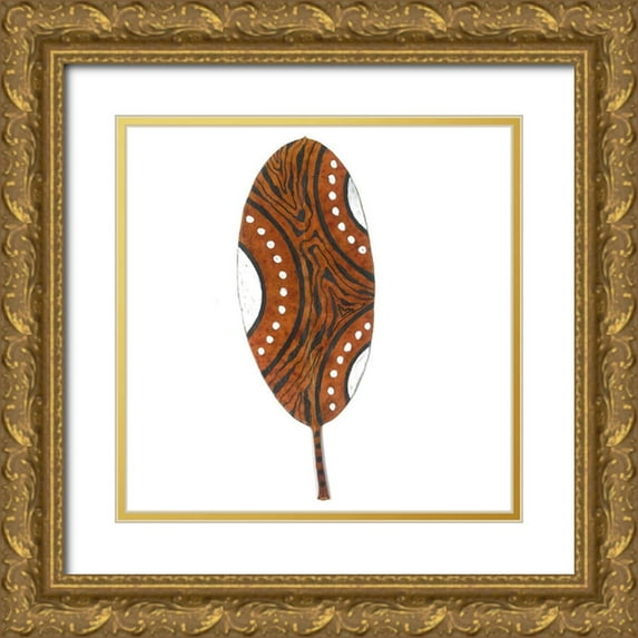 Rupe, Kim 20x20 Gold Ornate Wood Framed with Double Matting Museum Art Print Titled - Tribal Feather 2
