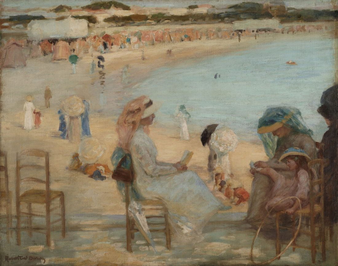 Rupert Bunny On The Beach 1908 Canvas Art - (18 x 24)