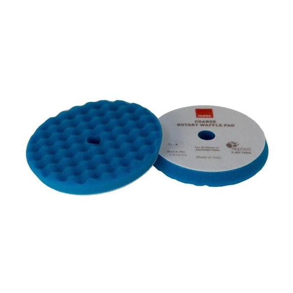 Rupes 9.WF180H 180 mm Cloth Hook & Eye Waffle Coarse Polishing Foam Pad for Rotary Polishers - Blue