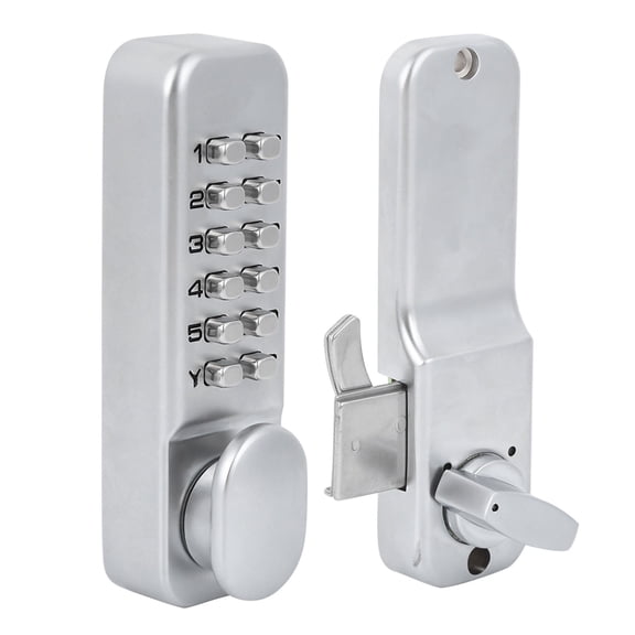 Rupoun 1-11 Digits Mechanical Combination Lock Zinc Alloy Sliding Door Keyless Access Entry System for Kitchen Office Balcony (10-60mm / 0.4-2.4 in Thickness) with Hardware Pack