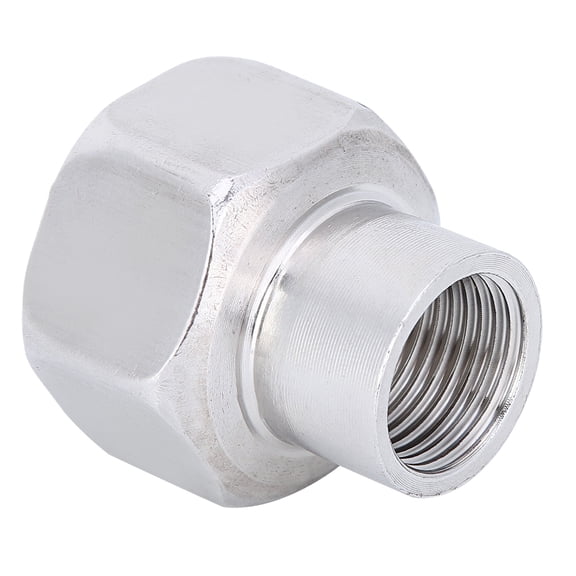 Rupoun 1/2 in NPT Female to 1 in NPT Female Reducing Coupling Pipe Hex Connector Adapter Stainless Steel Fitting (1.7 inches / 42 mm)