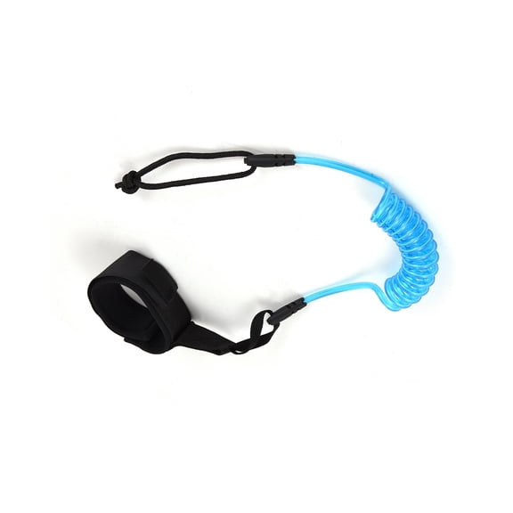 Rupoun 1.2m / 4ft Coiled Surfboard Leash Elastic SUP Stand Up Paddle Board Ankle Leg Rope Strap Blue For Outdoor Water Sports Safety Equipment Accessories