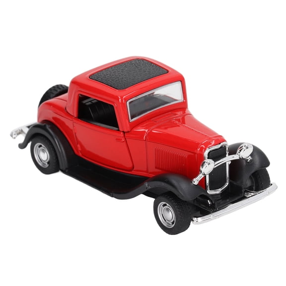 Rupoun 1:32 Scale Classic Vintage Car Model, Alloy Simulation Antique Pullback Toy Vehicle with Openable Doors, Retro Red Collectible Desktop Auto Model for Kids, Teens, and Adults (5 in / 12.8 cm)