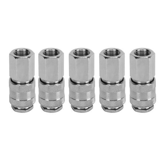 Rupoun 1/4 Inch NPT Air Tool Coupler, 5-Piece Durable Anti-Leakage Female Thread Quick Connect Adapter for Car Air Compressor Lines and Pneumatic Tools
