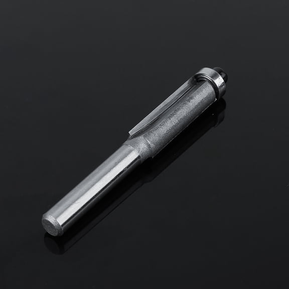 Rupoun 1/4 Inch Straight Shank Flush Trim Router Bit, Double-Edged Cast Steel Carbide Tipped Woodworking Milling Cutter Engraving Tool Accessory for 1/4-in Trimming Machine, Industrial Hardware Tools