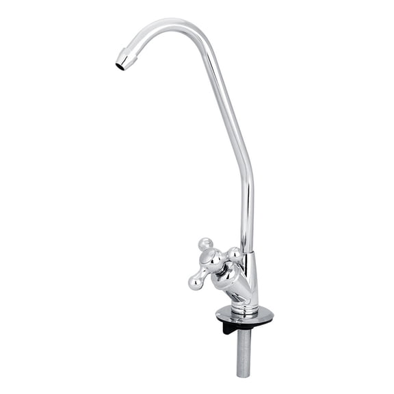 Rupoun 1/4" Stainless Steel Kitchen Faucet Tap Chrome, 360 Rotating Goose Neck, Fits All UnderCounter RO Water Filters