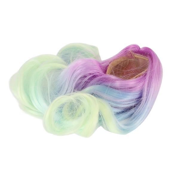 Rupoun 1/6 Ball Jointed Doll Wig Colorful Simulation Scalp Soft High Temperature Silk Replacement Hair Wig for 15.5-17cm / 6.1-6.7 inches Head Circumference