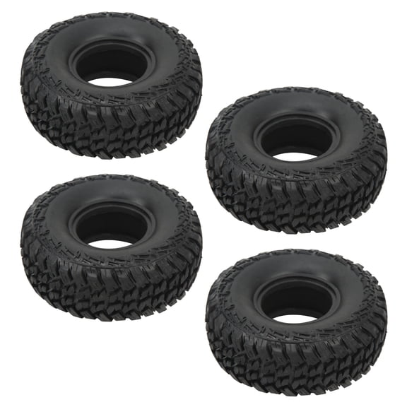 Rupoun 1.9 Inch RC Tires Strong Grip Shock Absorbing Replacement Rubber RC Tyre Set for Crawler Cars, Black, 118mm / 4.64 inches Diameter, 4 Pieces Per Pack