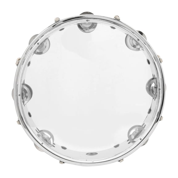 Rupoun 10-Inch (25.4 cm) Handheld Tambourine Adjustable Double Row Percussion Jingles Musical Instrument for Party Church and KTV Clear