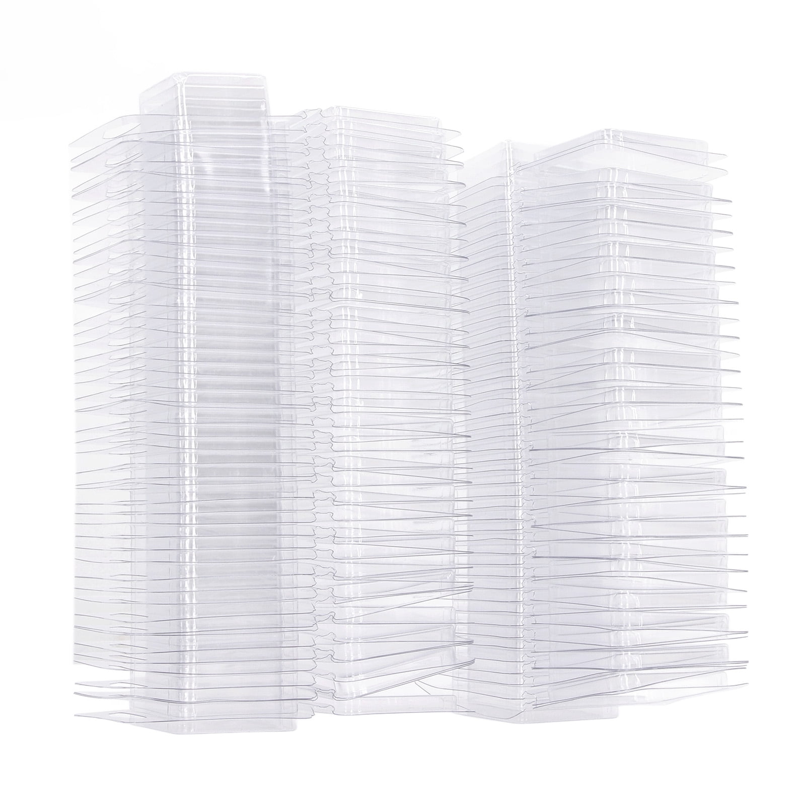 Rupoun 100PCS Wax Melt Molds Clamshell Container Empty PET Plastic Transparent Trays for DIY Candle Making and Chocolate (Rectangle, 15.35 inches / 39 cm )