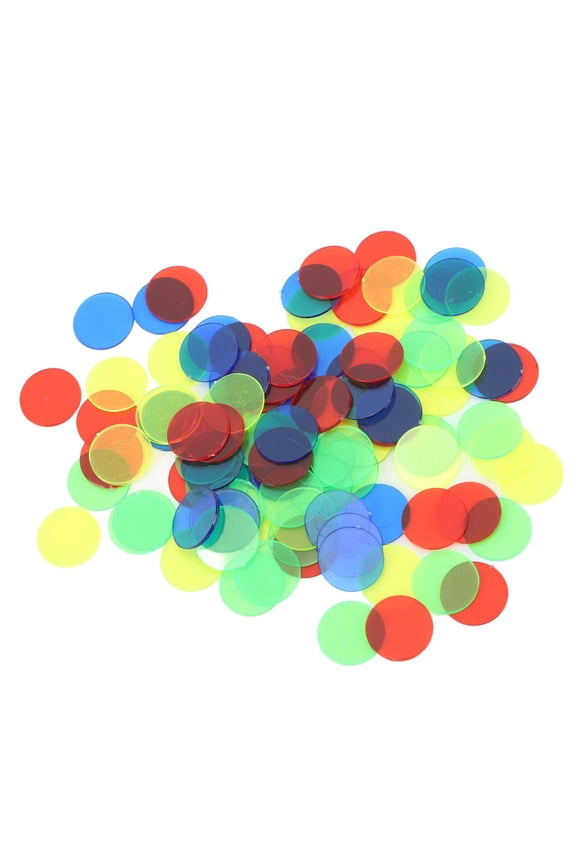 100Pcs Game Token Disc Translucent 15mm Diameter Round 4 Colors Board Game Counting Disk Chip Replacement Parts