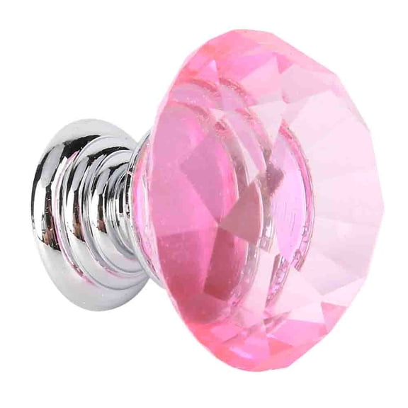 Rupoun 10PCS 30mm Pink Crystal Glass Door Knobs for Drawer Cabinet Kitchen, Elegant Crystal Handle Knobs 1.18 inches / 30 mm Diameter for Home Furniture Hardware Decor