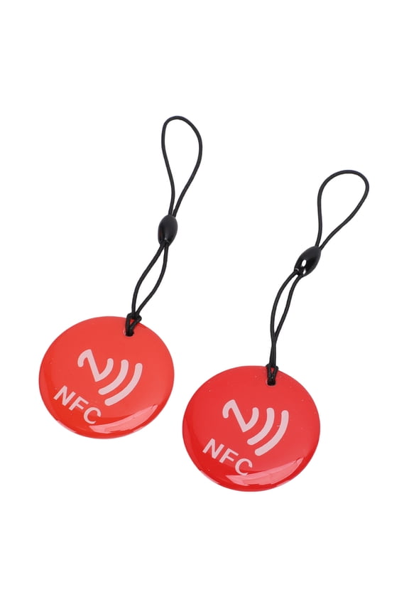 10PCS Red NTAG213 Programmable NFC Keychain Access Card Compatible with All NFC Enabled Mobile Phones and Devices 13.78 inches / 35cm