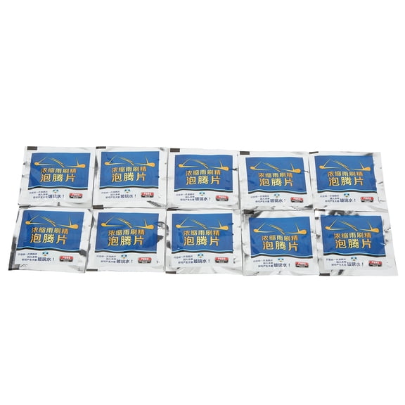 Rupoun 10Pcs/Box Windshield Washer Fluid Tablets Effervescent Oxalic Acid Blue Windscreen Cleaning Tool Solid Cleaner For Cars (12 inches / 30.48 cm)