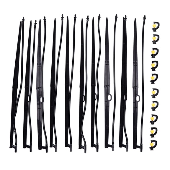 Rupoun 10Pcs Drip Irrigation Kit Sprinkler G Type Rotating Micro Spray Nozzle with Inserting Rod for Outdoor Lawn and Flower Landscapes Precise 360 Degree Watering System (20.8 inches / 53 cm)