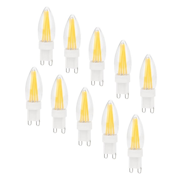 Rupoun 10Pcs G9 Dimmable Long Filament Bi-Pin LED Light Bulb, 3W (AC 220V) Warm White Illumination for Home Lighting Replacement, Shatterproof Glass Design, Energy Saving High Output (10-Pack)