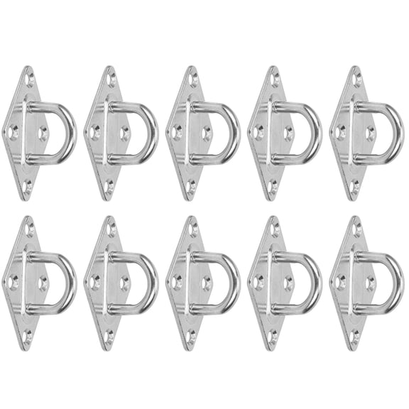 Rupoun 10Pcs M5 Diamond Pad Eye Plate 304 Stainless Steel Bearing Hook For Boat Marine Shade Sail 5.91 inches / 15.00 cm Length Silver White Heavy Duty Rigging Hardware Fittings